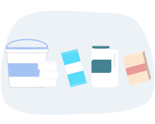 Illustration of pool chemicals