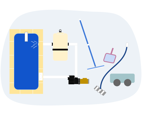 Illustration of pool equipment