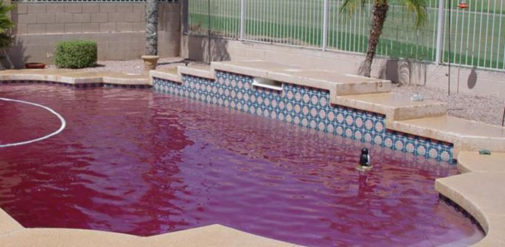 pool with red dye